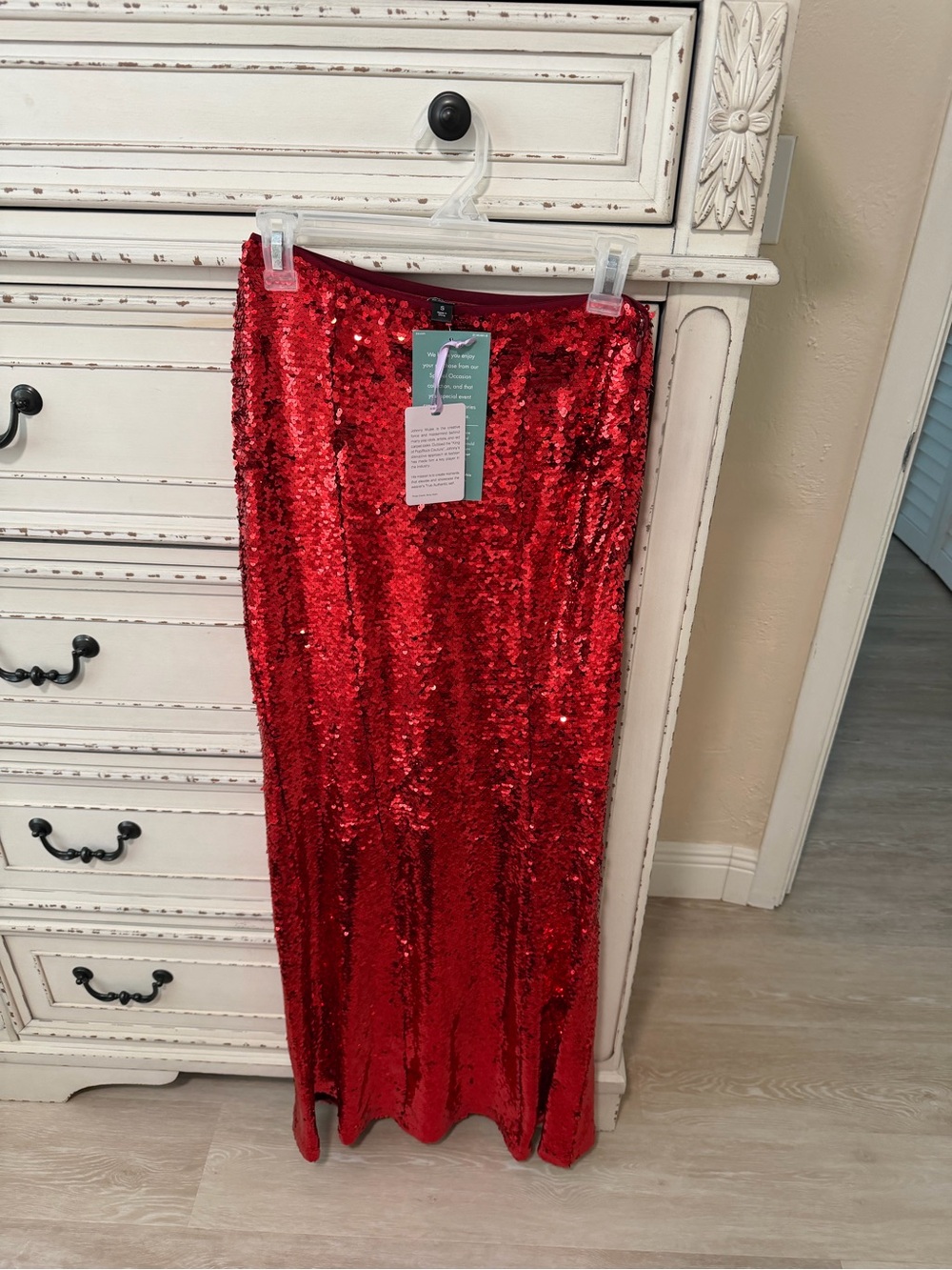 jcpenney Red Sequin Maxi Skirt